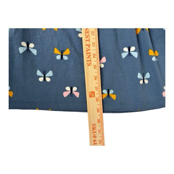 Hanna Andersson Fable Dress 150 Girls 12 Seacloth Blue Cotton Butterflies - Picture 4 of 8